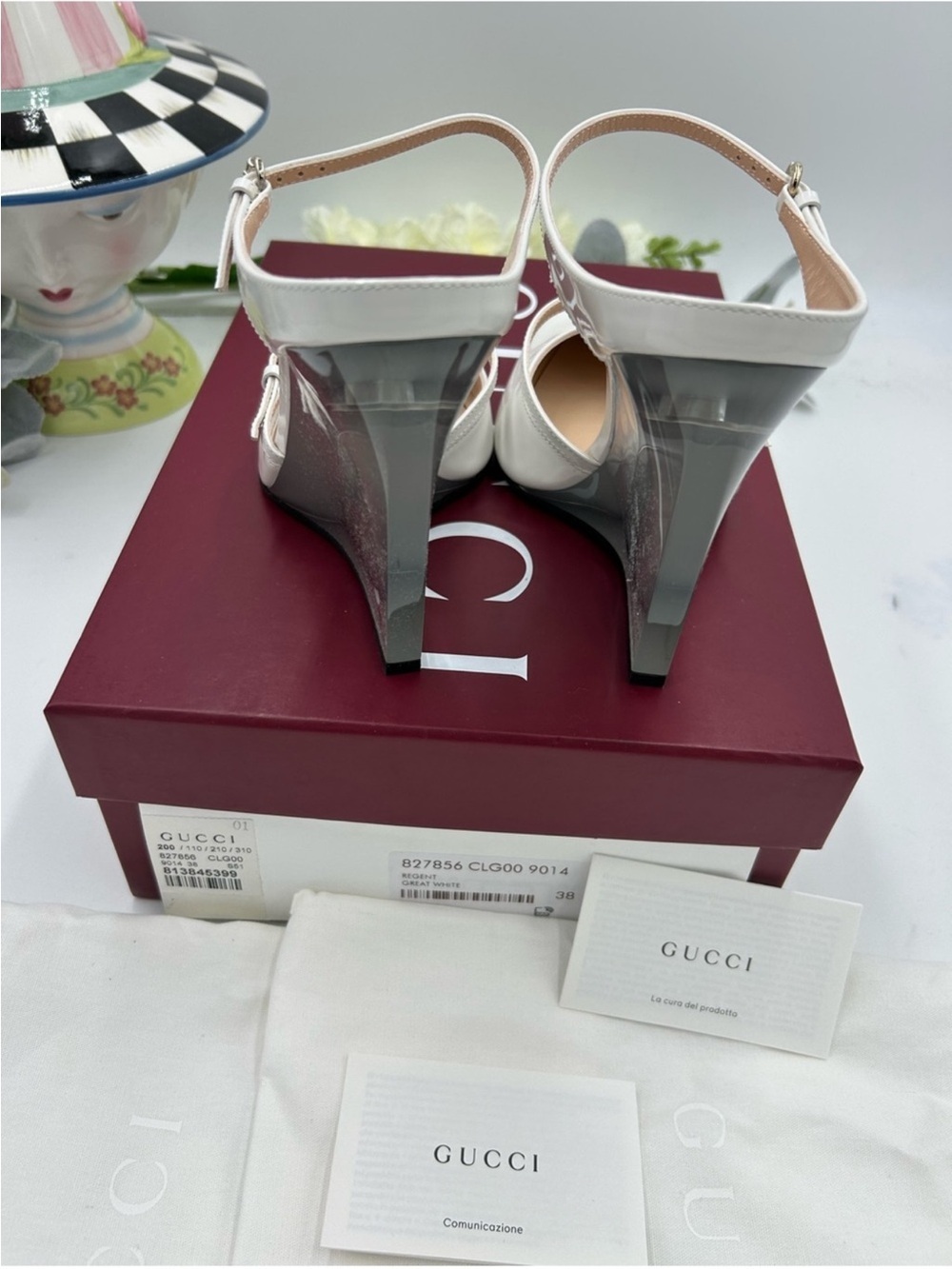 Women’s Gucci Christy patent leather wedge mule size 38 made in Italy - Picture 6 of 11